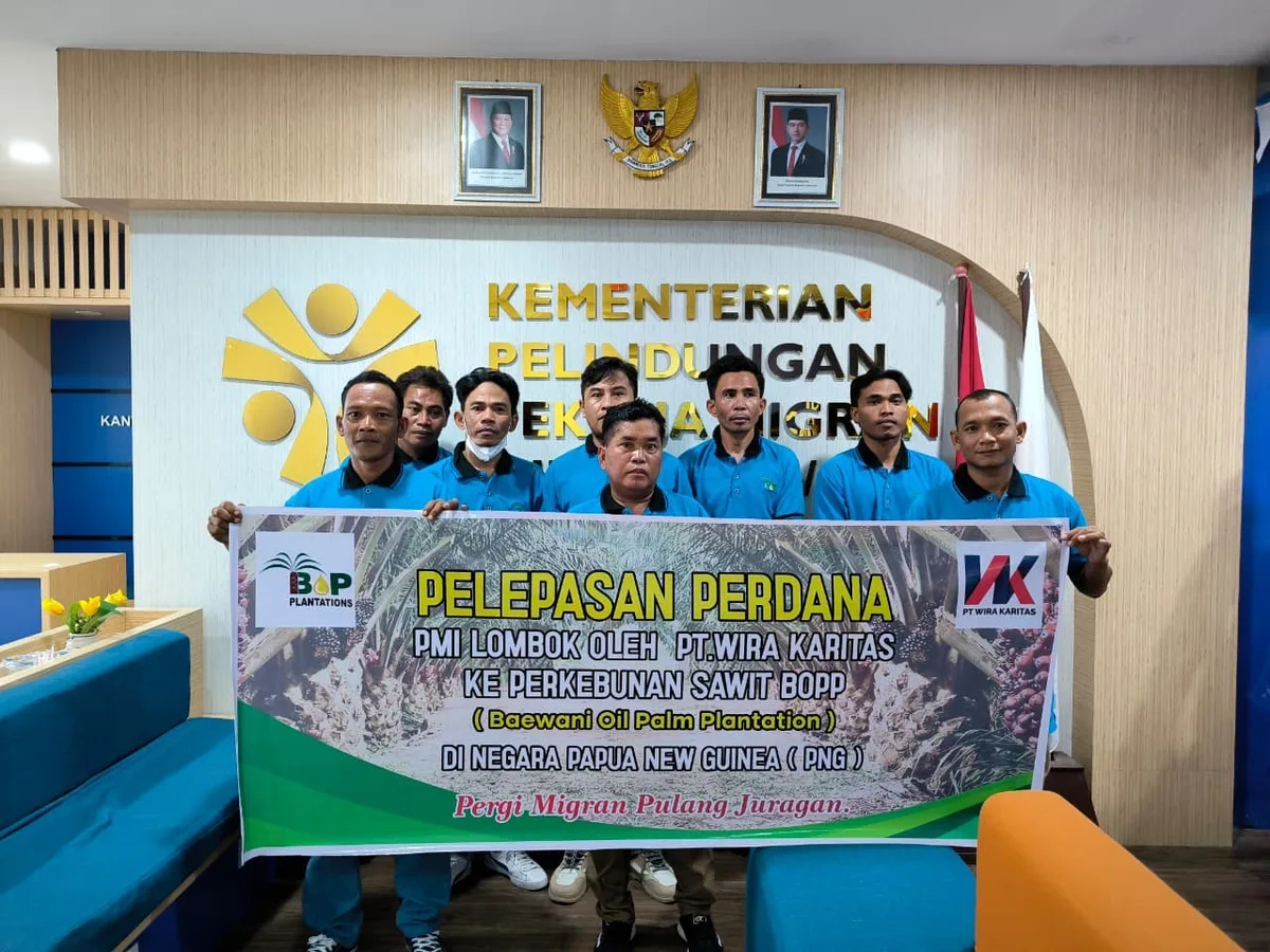 Pelepasan Perdana PMI dari Wira Karitas Lombok untuk penempatan di perkebunan kelapa sawit di Papua New Guinea